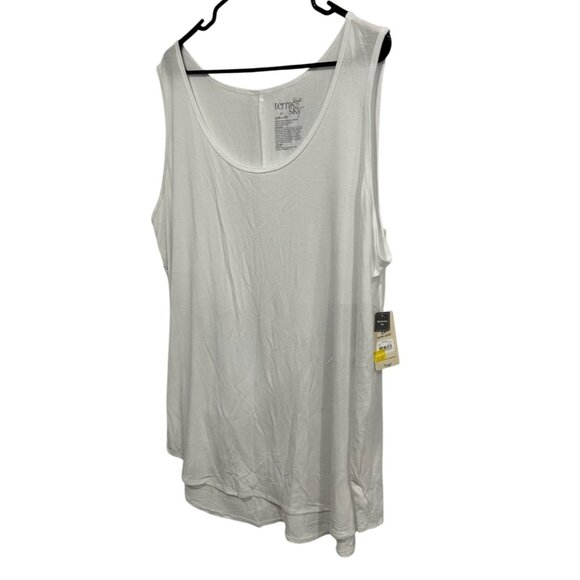 Terra & Sky White Generous Fit Swing Tank Top Lightweight Sleeveless Shirt Sz 2X - Picture 3 of 8